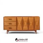 ramseur harlequin mid century walnut credenza and hutch