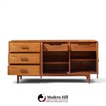 ramseur harlequin mid century walnut credenza and hutch