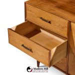 ramseur harlequin mid century walnut credenza and hutch