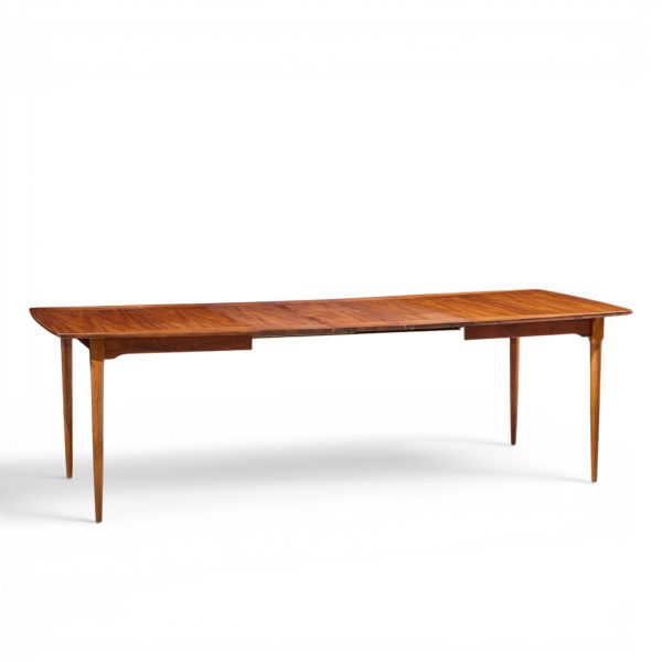 ramseur mid century walnut expanding dining table with 3 leaves