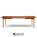 ramseur mid century walnut expanding dining table with 3 leaves