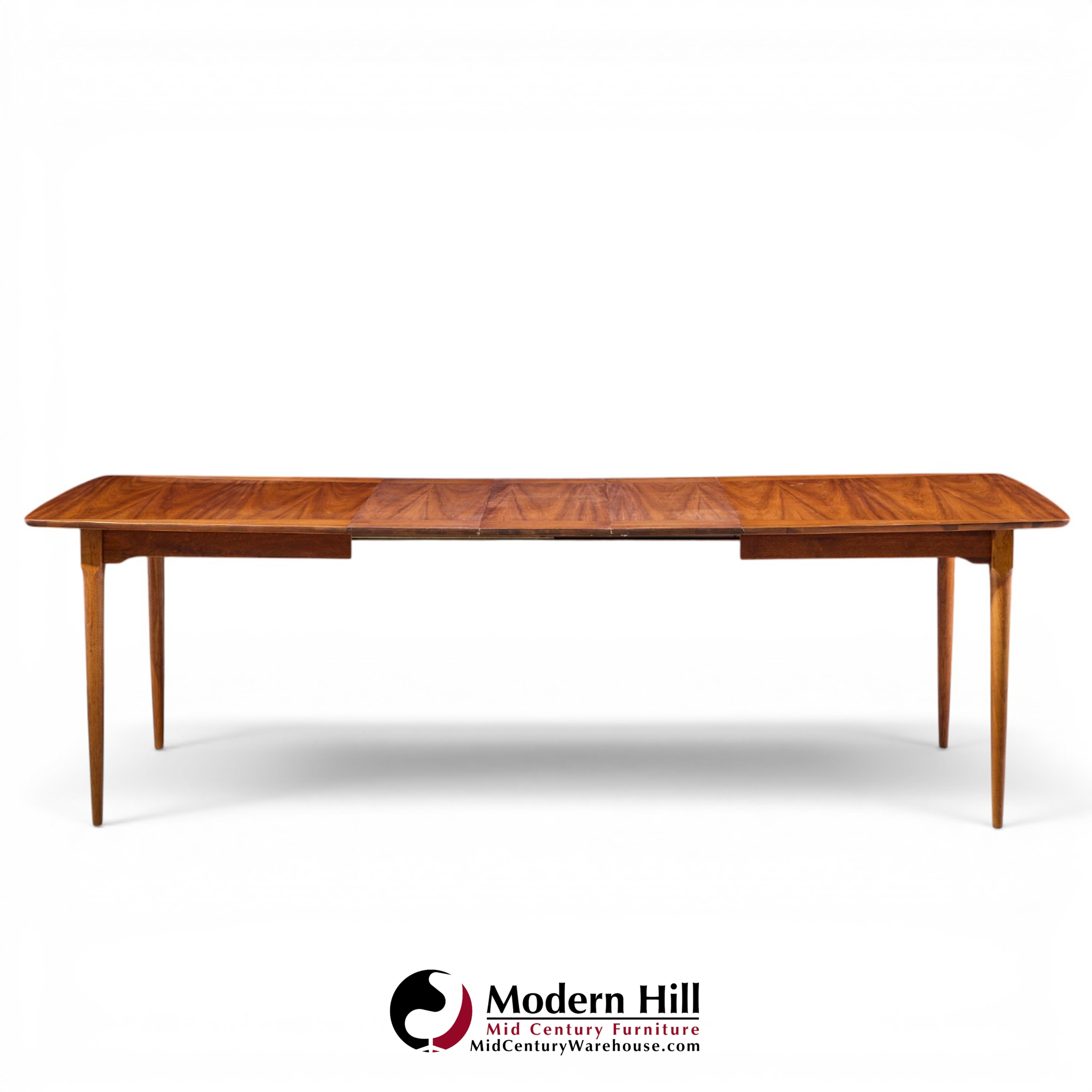 ramseur mid century walnut expanding dining table with 3 leaves