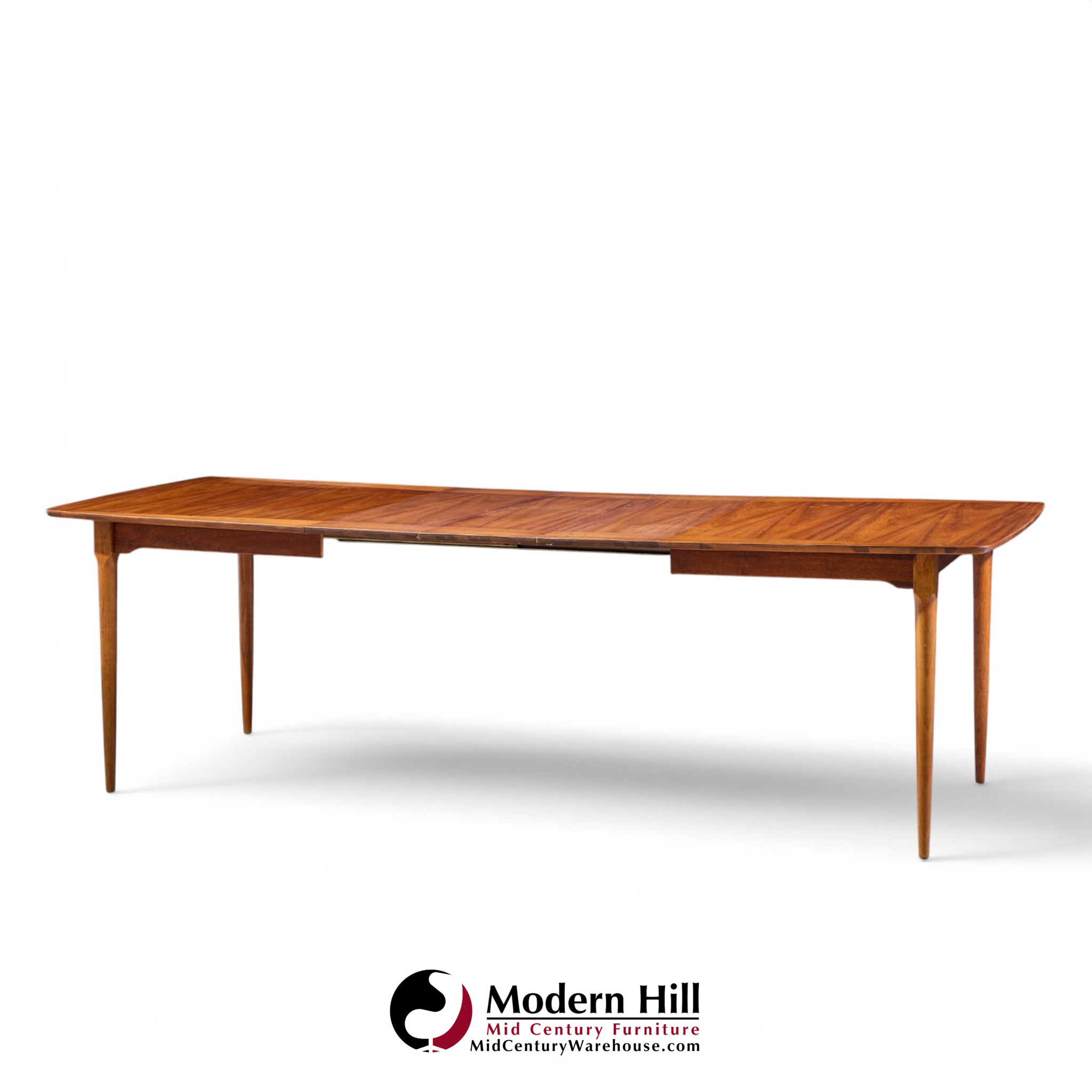 ramseur mid century walnut expanding dining table with 3 leaves