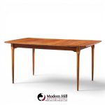 ramseur mid century walnut expanding dining table with 3 leaves