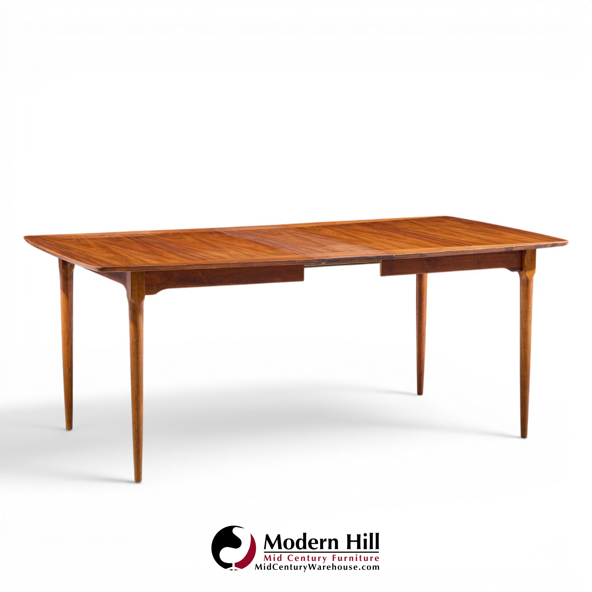ramseur mid century walnut expanding dining table with 3 leaves