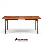 ramseur mid century walnut expanding dining table with 3 leaves