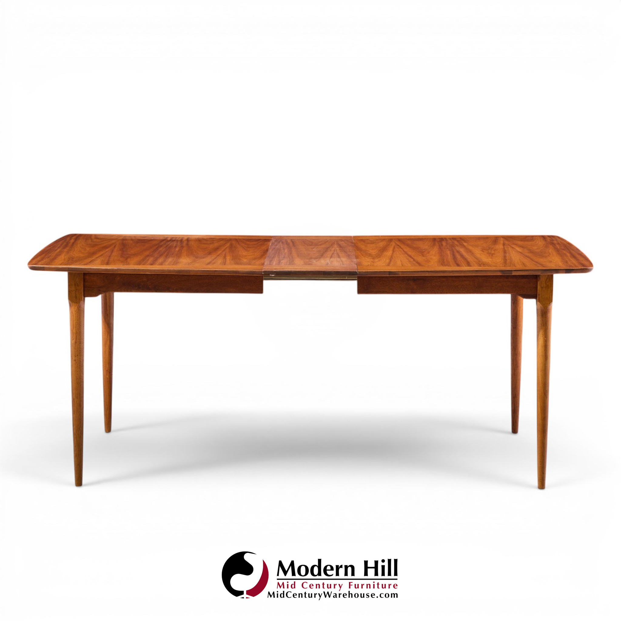 ramseur mid century walnut expanding dining table with 3 leaves