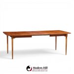 ramseur mid century walnut expanding dining table with 3 leaves