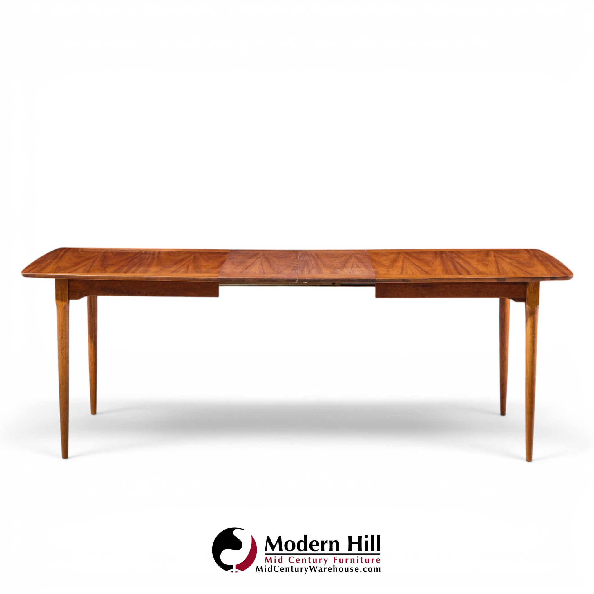 ramseur mid century walnut expanding dining table with 3 leaves