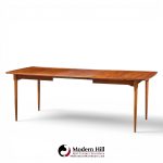 ramseur mid century walnut expanding dining table with 3 leaves