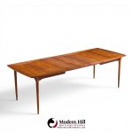 ramseur mid century walnut expanding dining table with 3 leaves