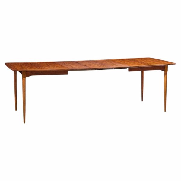 ramseur mid century walnut expanding dining table with 3 leaves