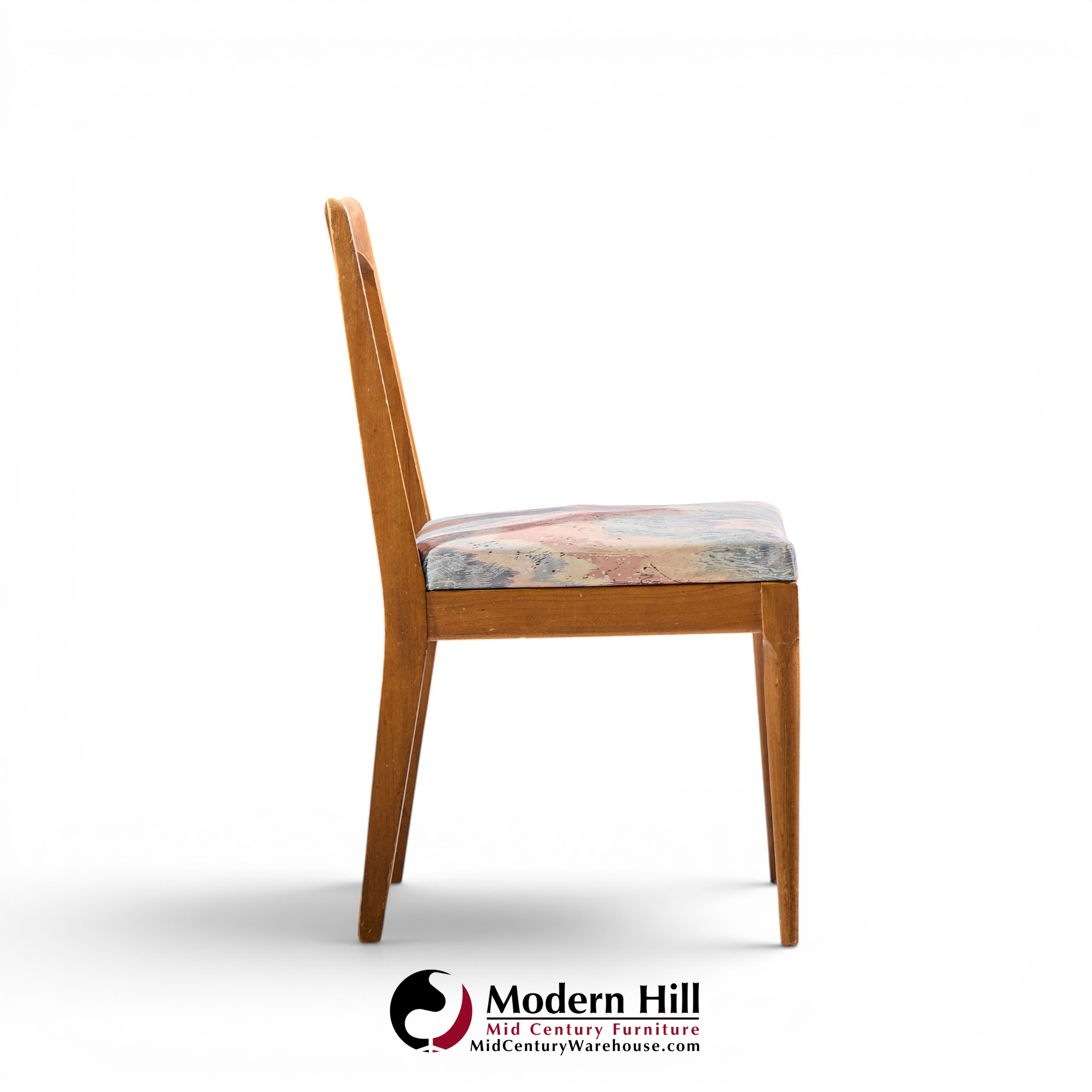 ramseur mid century walnut and cane dining chairs - set of 6