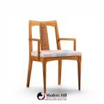 ramseur mid century walnut and cane dining chairs - set of 6