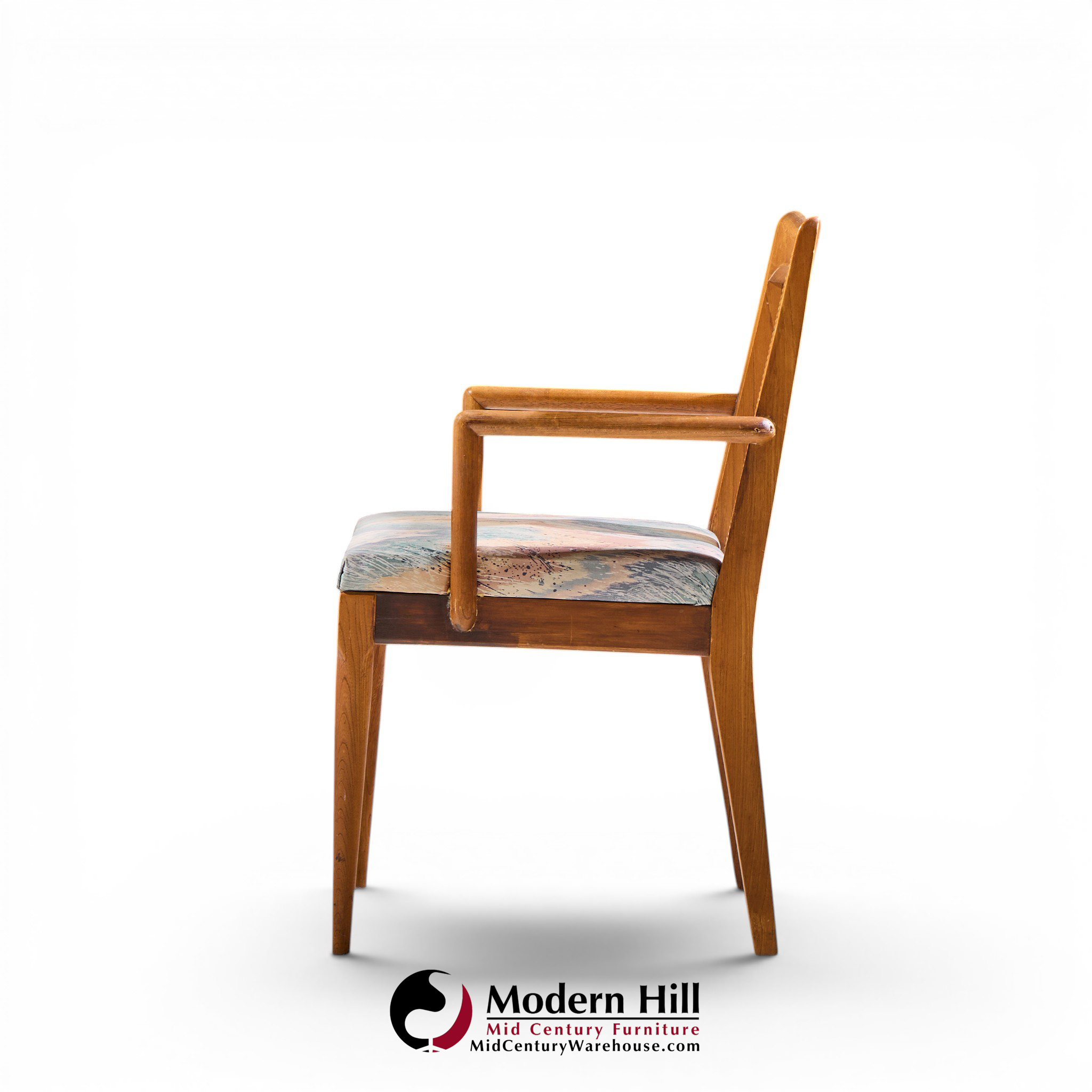 ramseur mid century walnut and cane dining chairs - set of 6