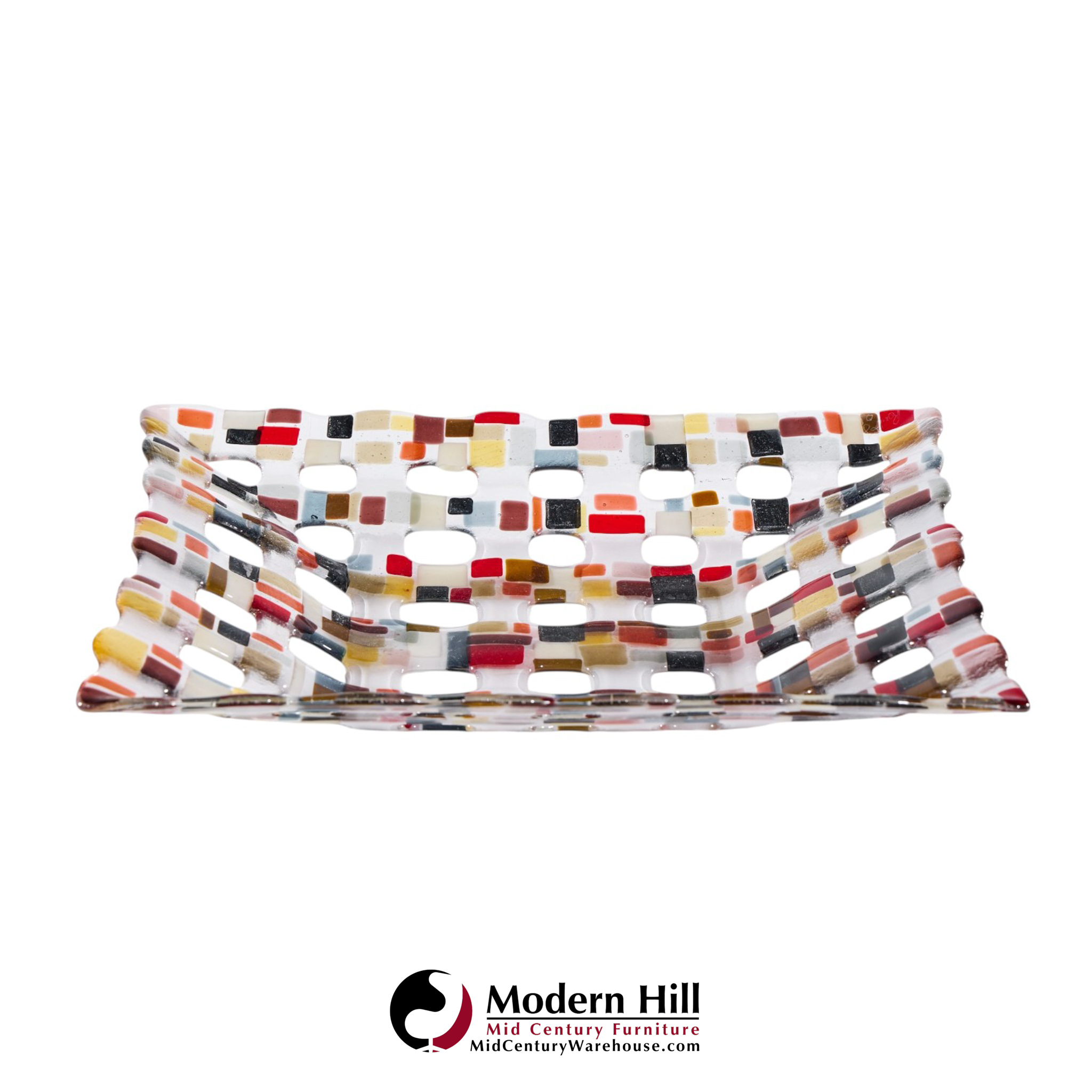 renato foti 2006 large fused glass tray