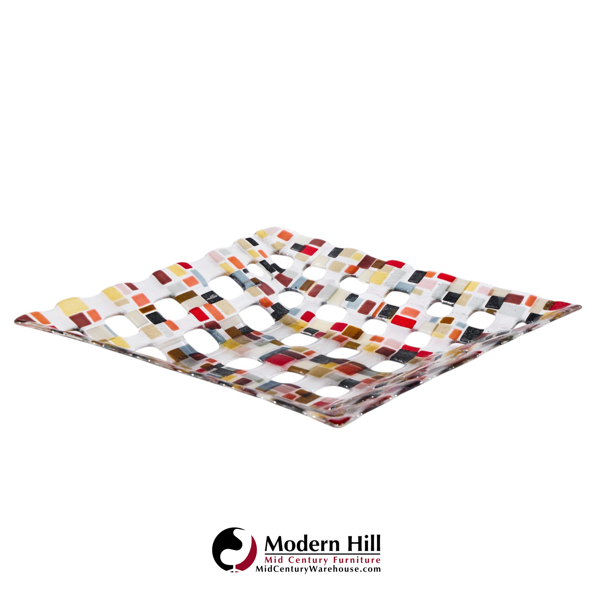 renato foti 2006 large fused glass tray