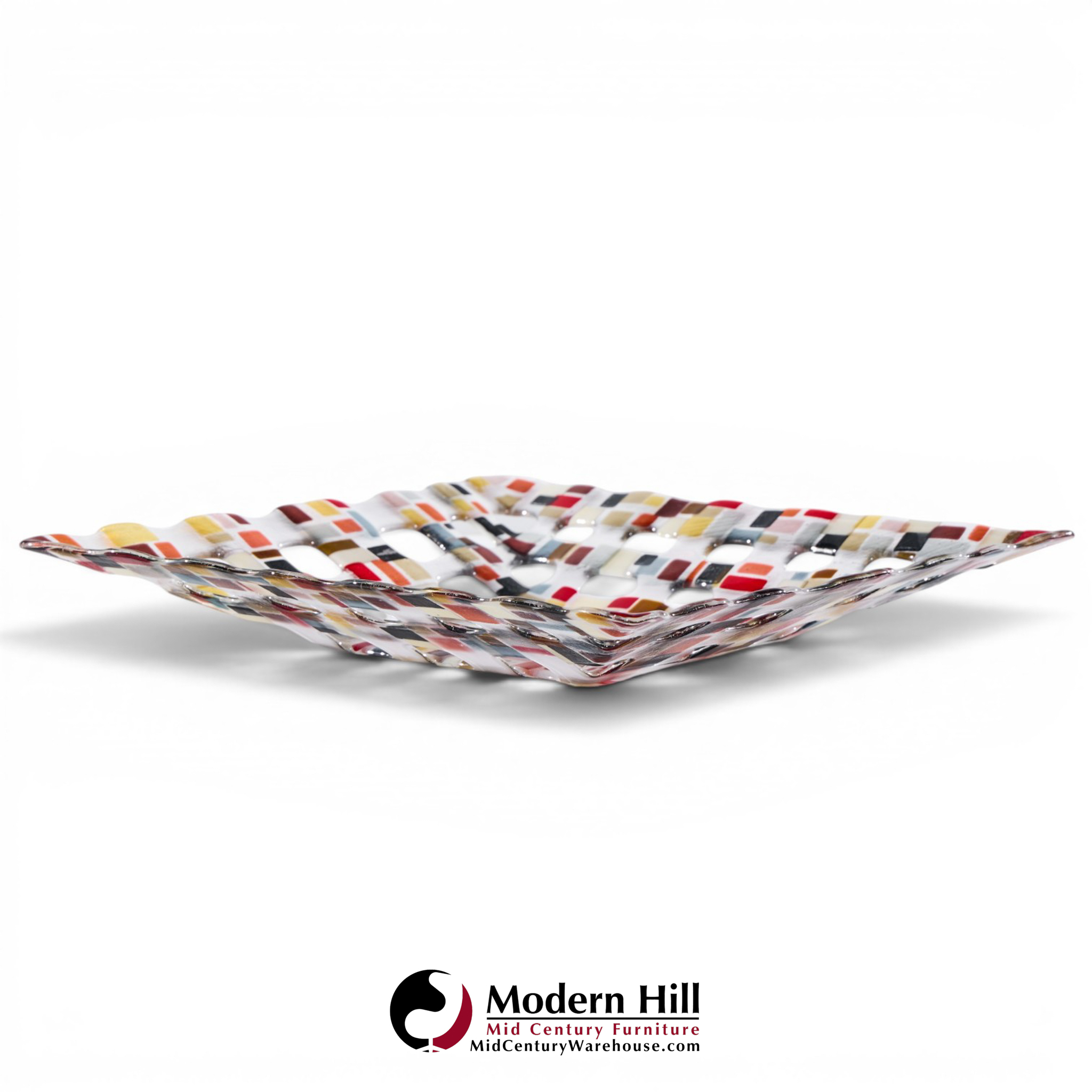 renato foti 2006 large fused glass tray