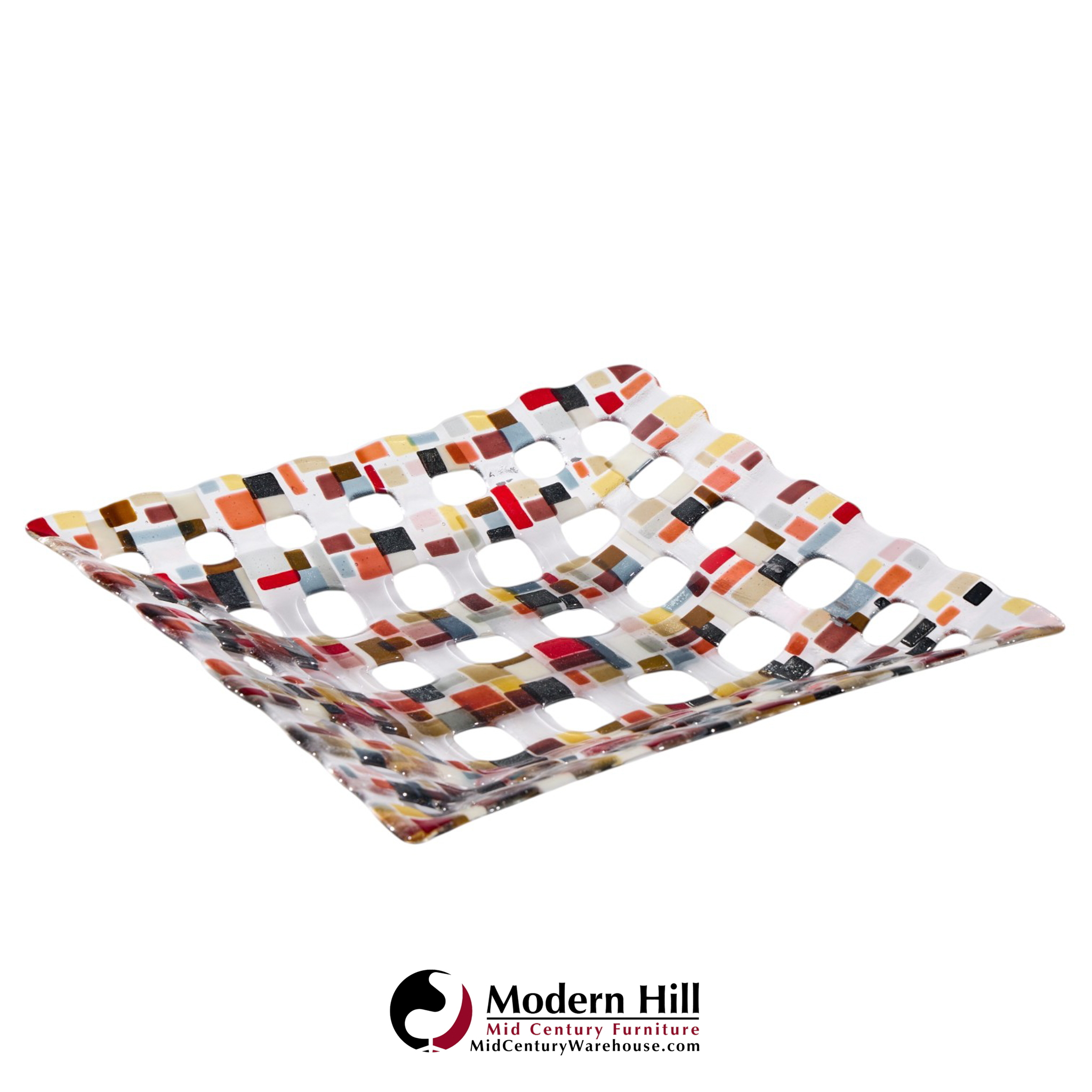 renato foti 2006 large fused glass tray