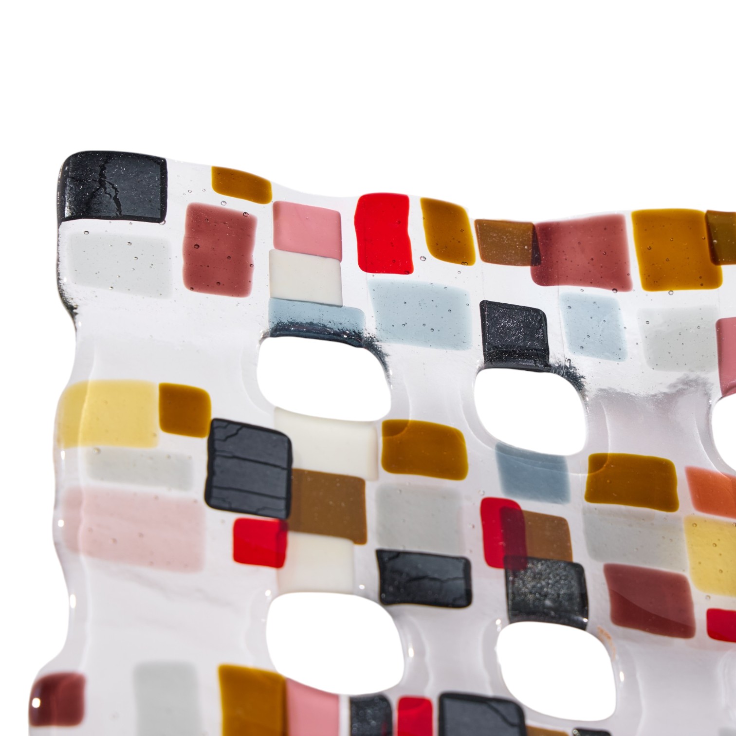 renato foti large fused art glass tray