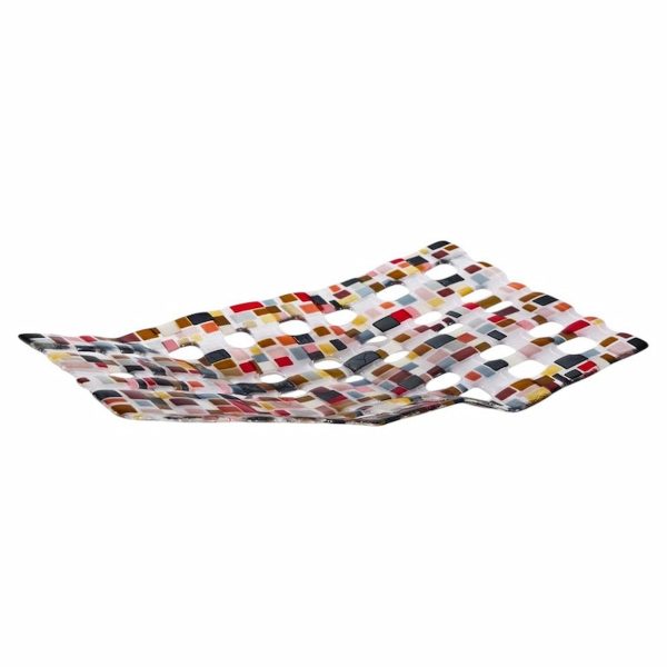 renato foti large fused art glass tray