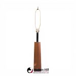 richard barr for laurel mid century walnut table lamps - pair