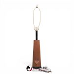 richard barr for laurel mid century walnut table lamps - pair