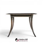 robsjohn gibbings for widdicomb mid century ebonized expanding saber leg dining table with 2 leaves