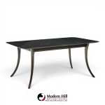 robsjohn gibbings for widdicomb mid century ebonized expanding saber leg dining table with 2 leaves