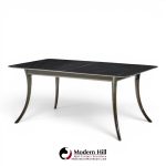 robsjohn gibbings for widdicomb mid century ebonized expanding saber leg dining table with 2 leaves