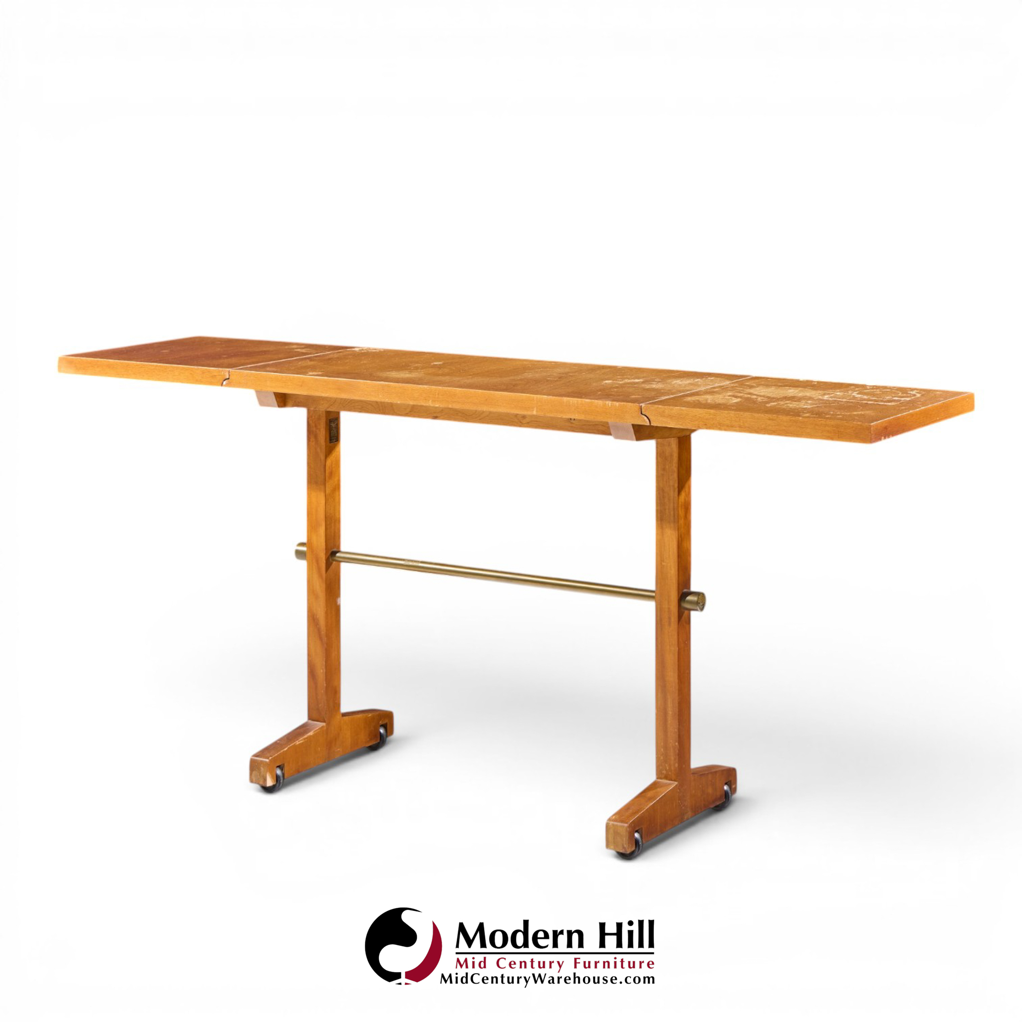 robsjohn gibbings for widdicomb mid century bleached mahogany dropside console table