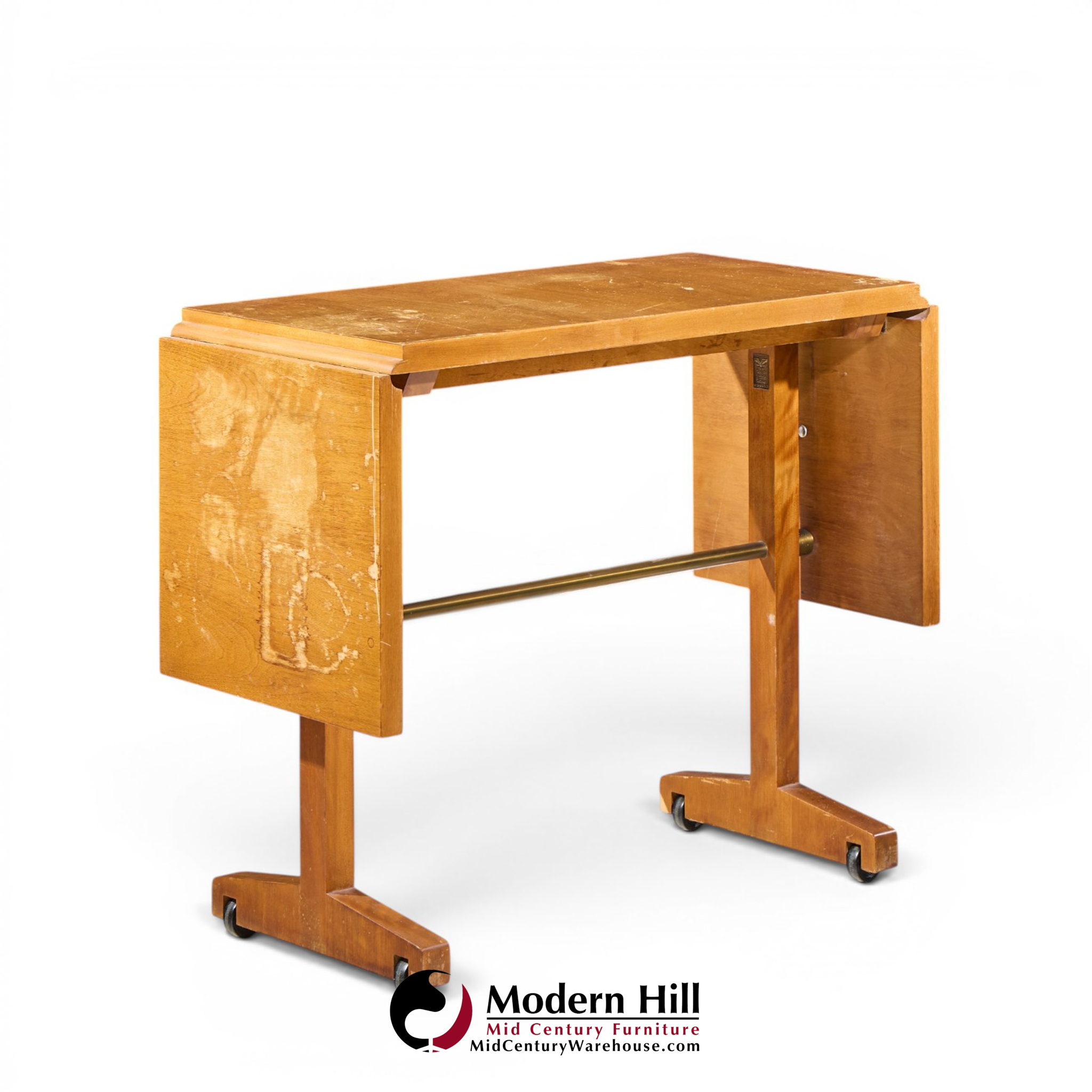 robsjohn gibbings for widdicomb mid century bleached mahogany dropside console table