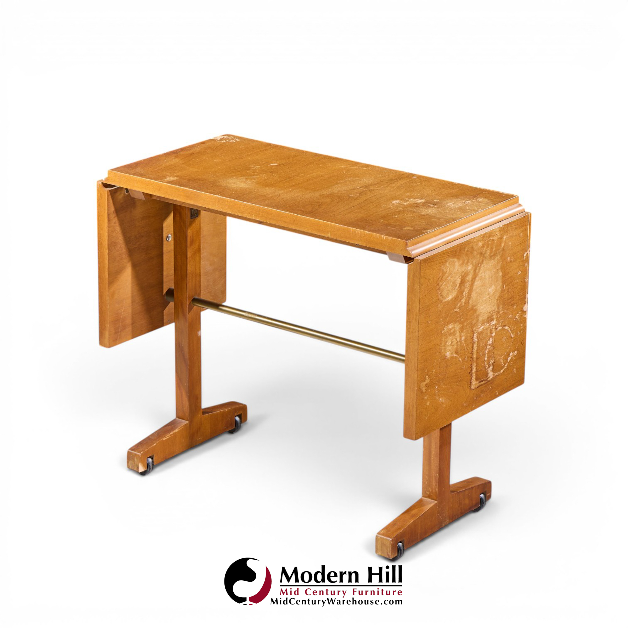 robsjohn gibbings for widdicomb mid century bleached mahogany dropside console table