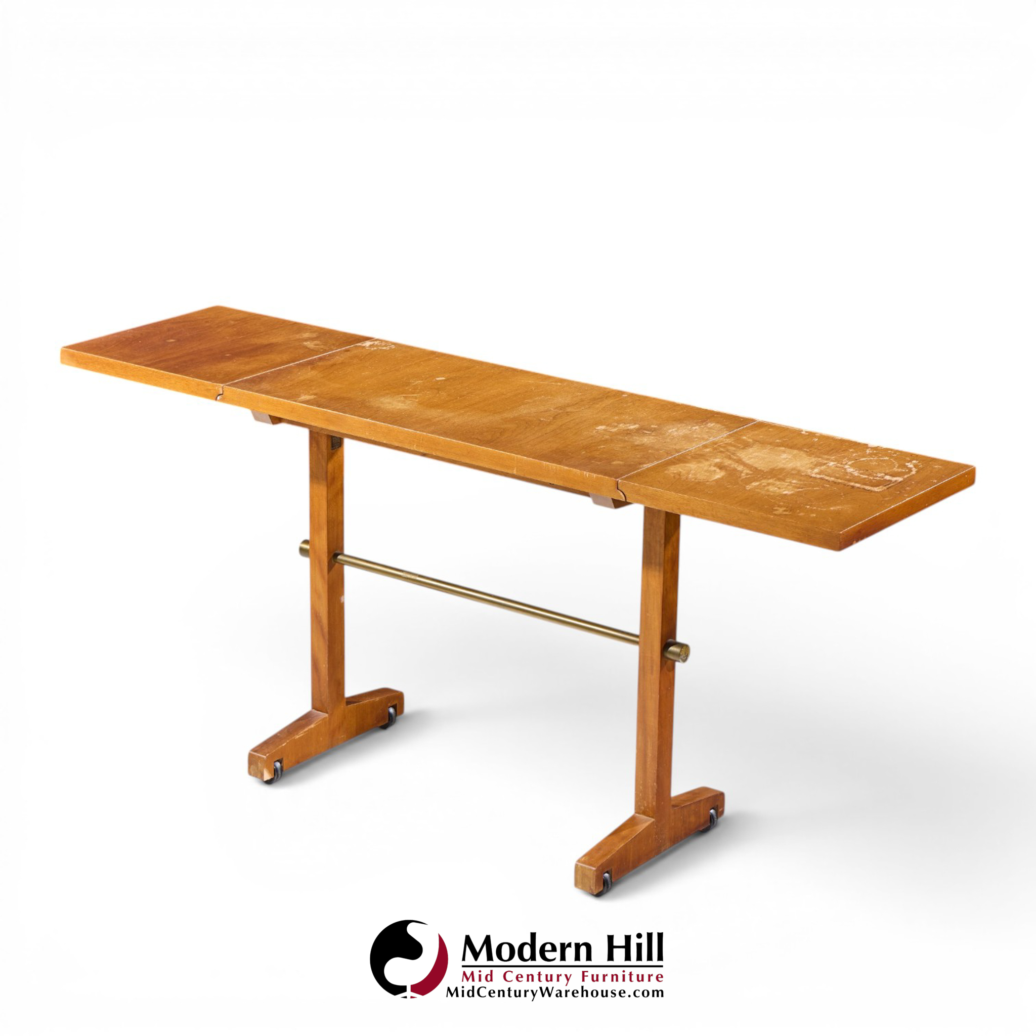 robsjohn gibbings for widdicomb mid century bleached mahogany dropside console table