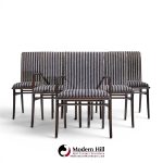 robsjohn gibbings for widdicomb mid century ebonized walnut dining chairs - set of 6