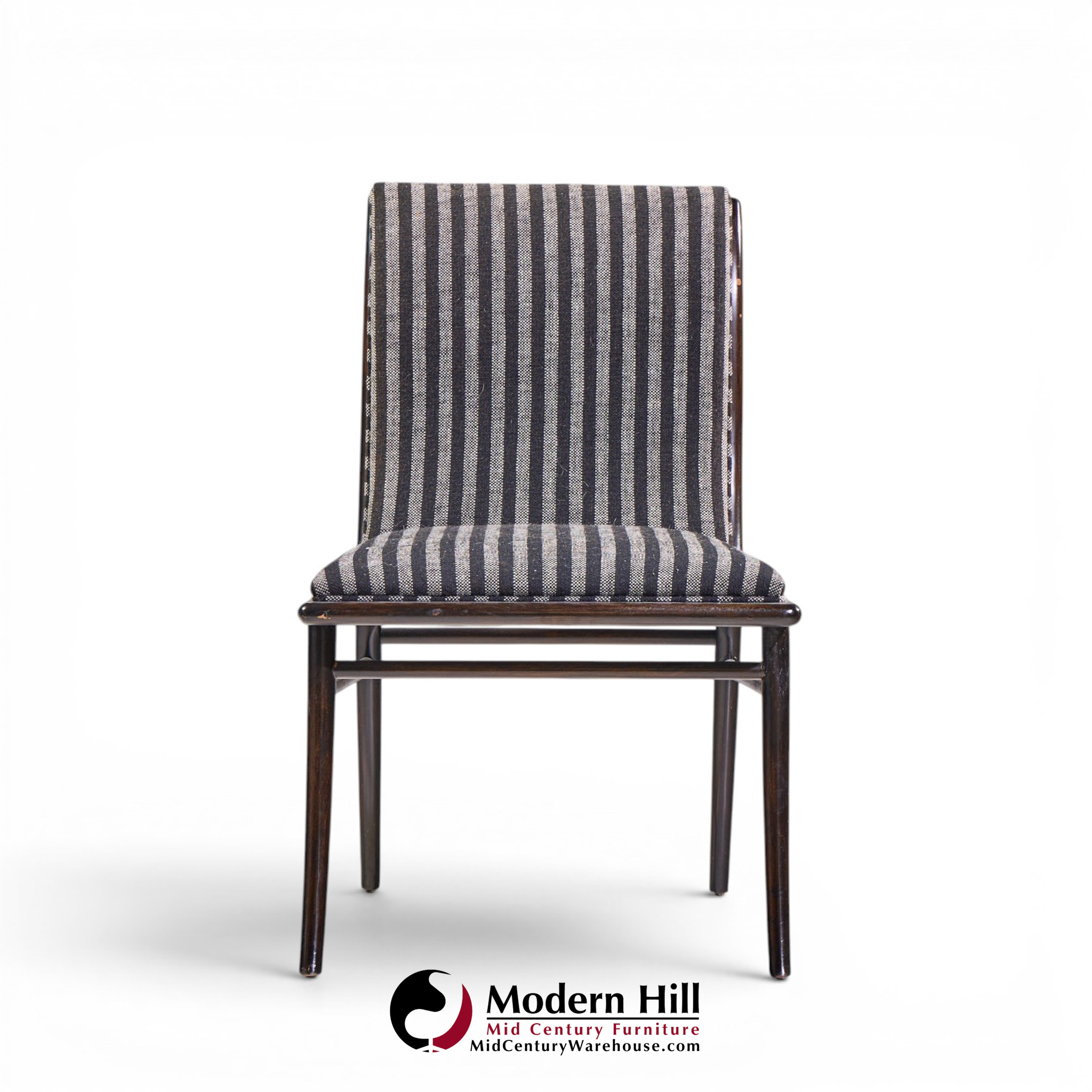 robsjohn gibbings for widdicomb mid century ebonized walnut dining chairs - set of 6