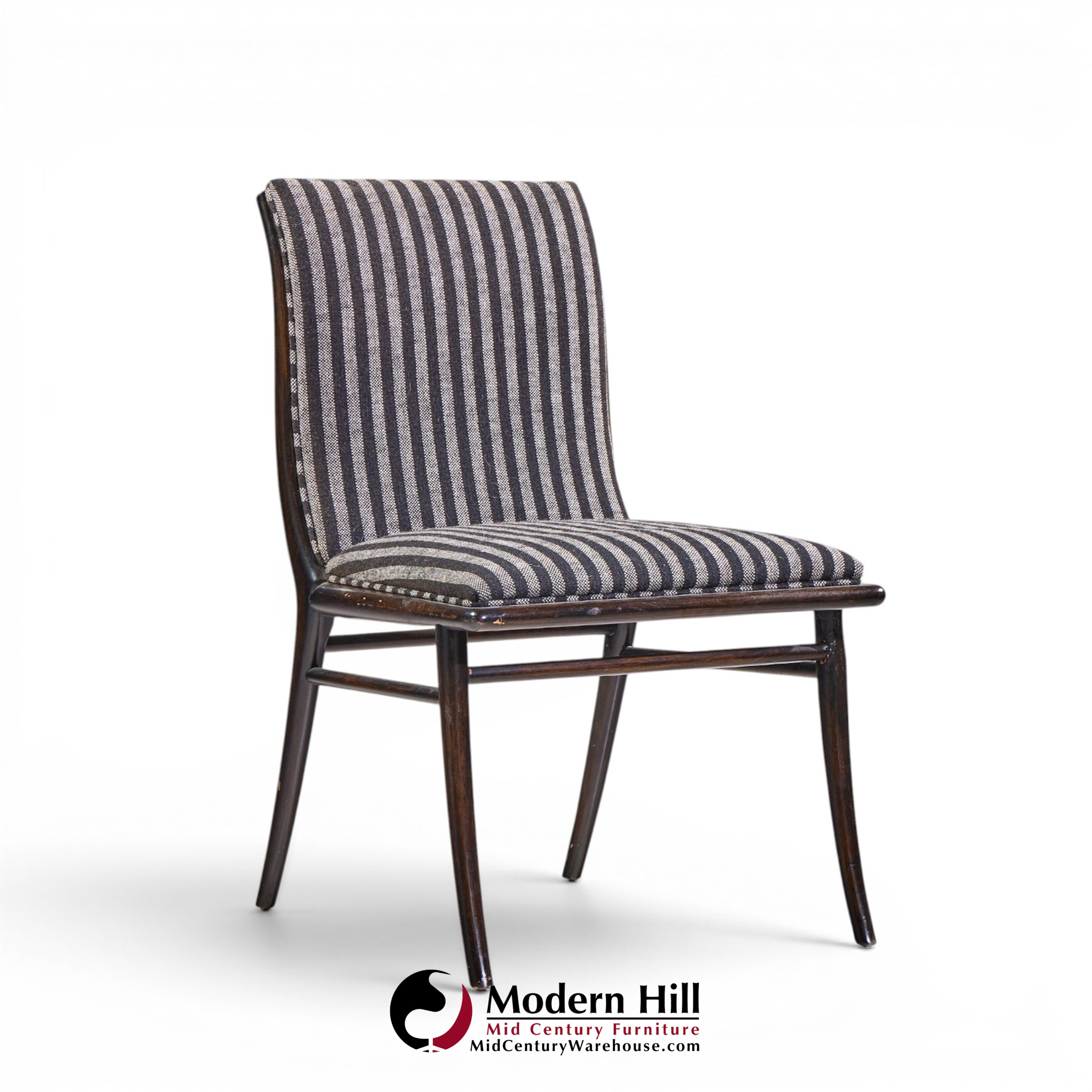robsjohn gibbings for widdicomb mid century ebonized walnut dining chairs - set of 6