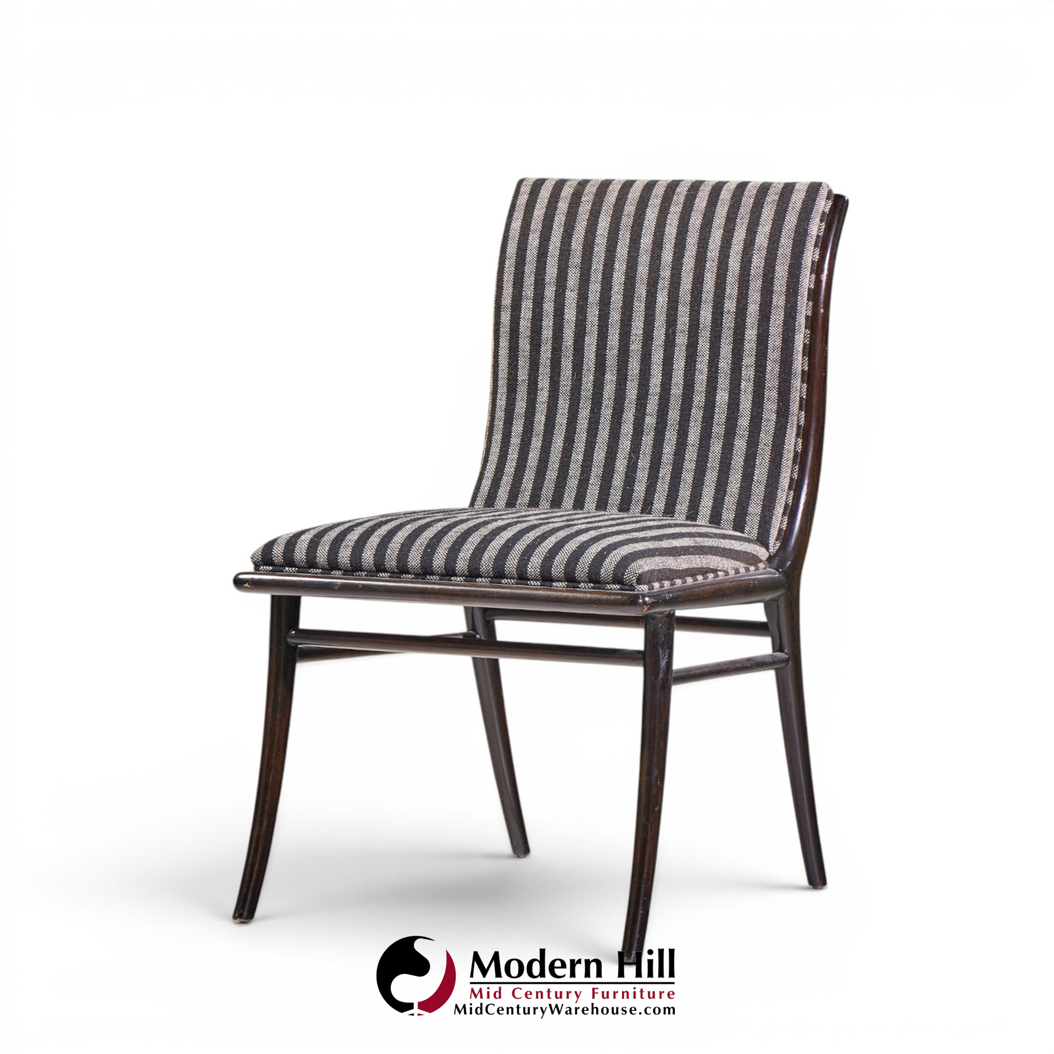 robsjohn gibbings for widdicomb mid century ebonized walnut dining chairs - set of 6