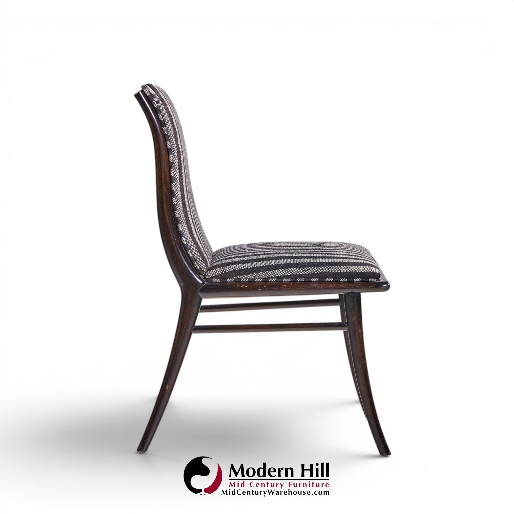 robsjohn gibbings for widdicomb mid century ebonized walnut dining chairs - set of 6
