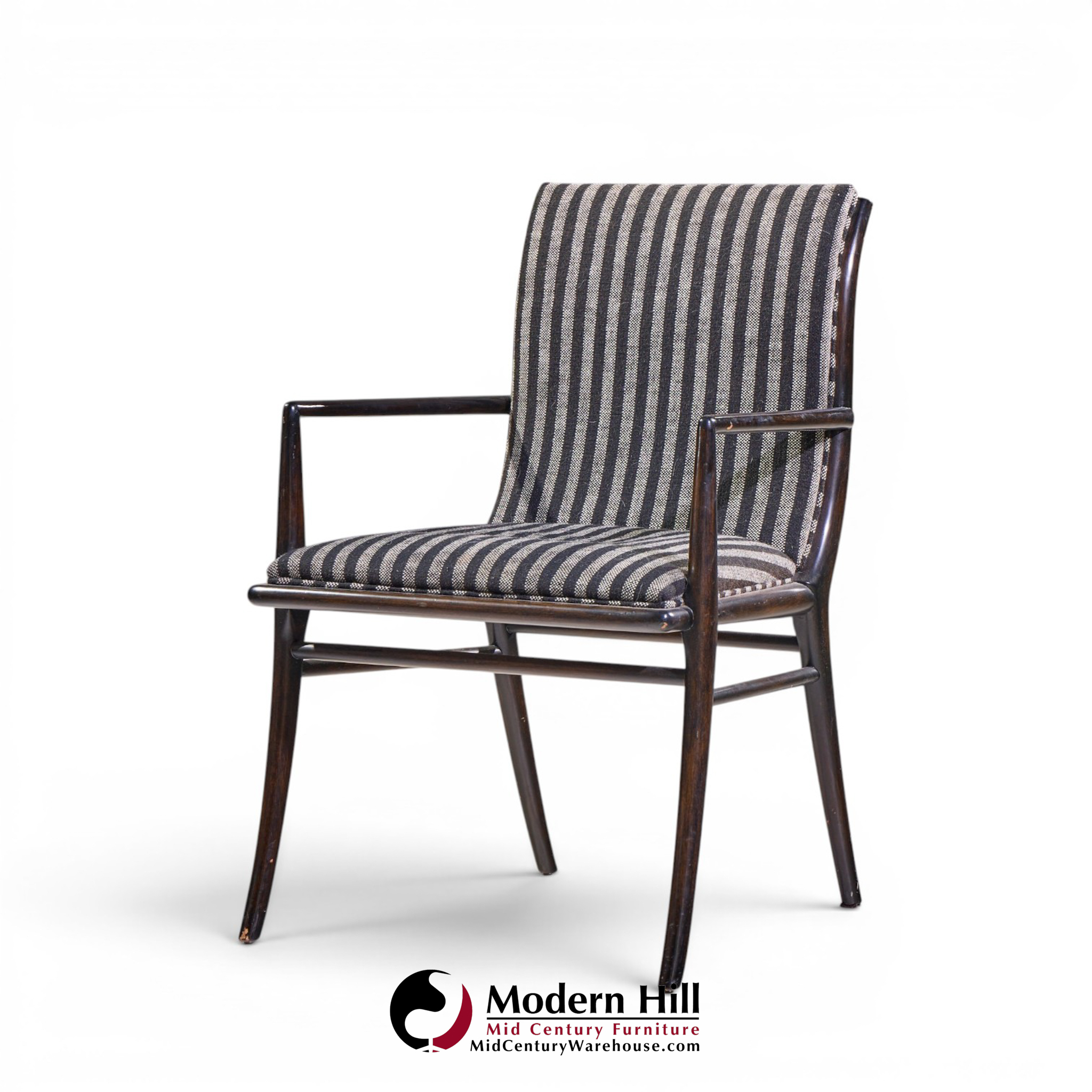 robsjohn gibbings for widdicomb mid century ebonized walnut dining chairs - set of 6