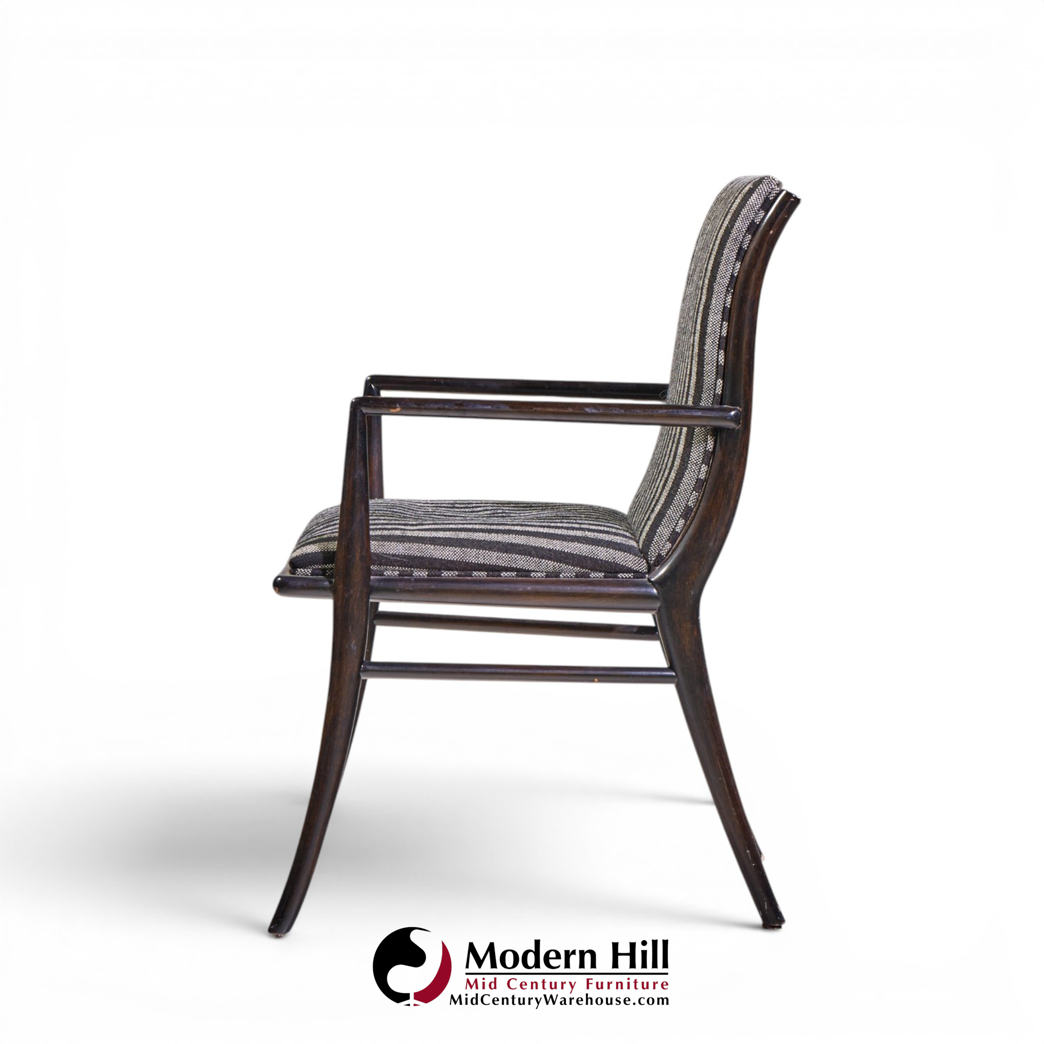 robsjohn gibbings for widdicomb mid century ebonized walnut dining chairs - set of 6