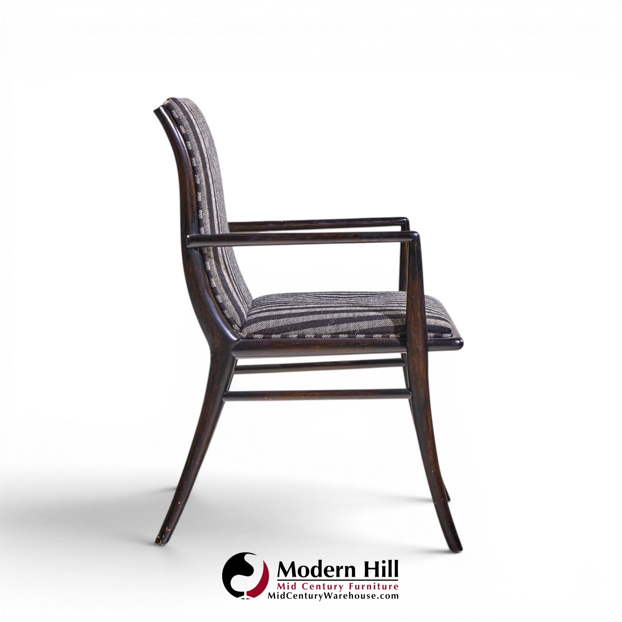 robsjohn gibbings for widdicomb mid century ebonized walnut dining chairs - set of 6
