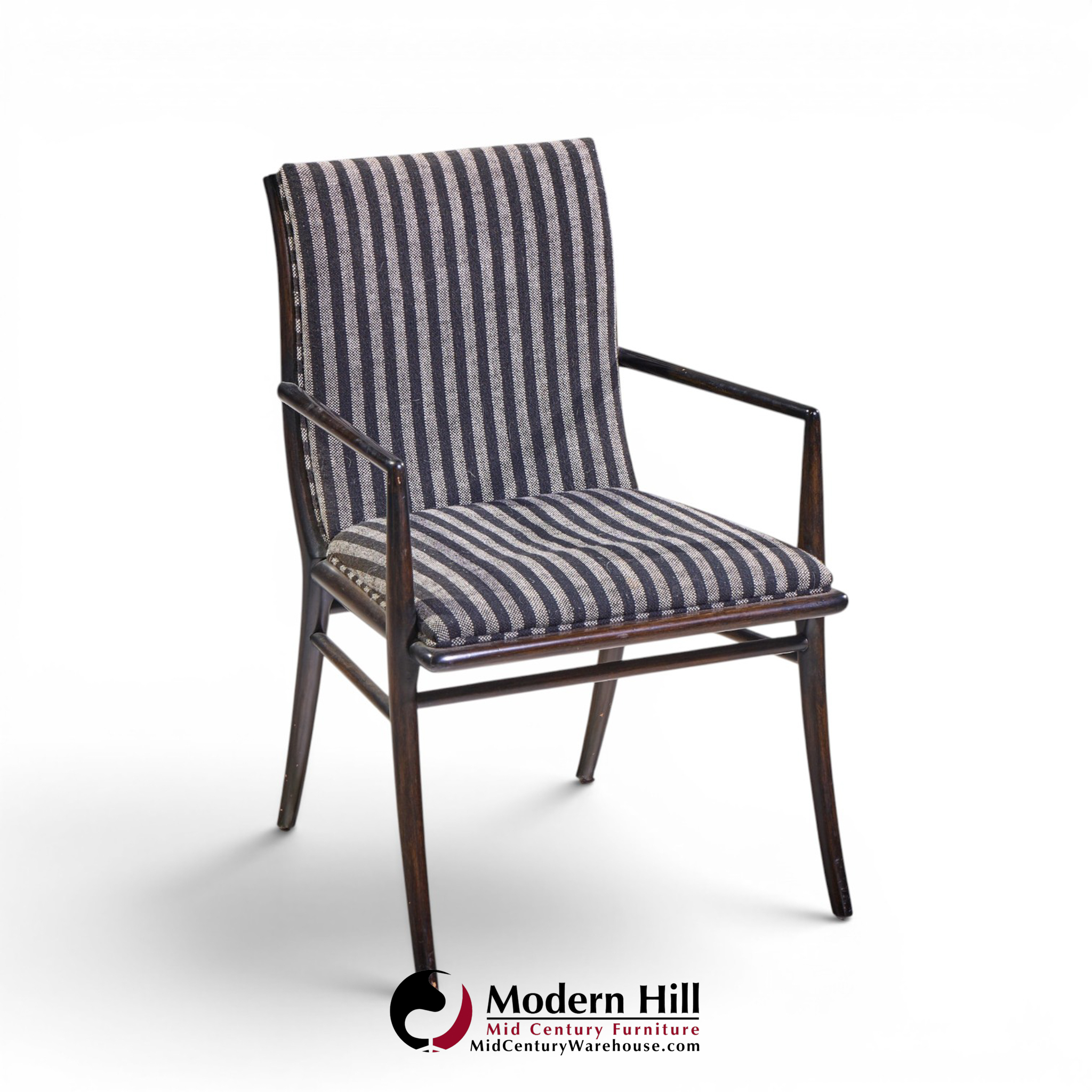 robsjohn gibbings for widdicomb mid century ebonized walnut dining chairs - set of 6