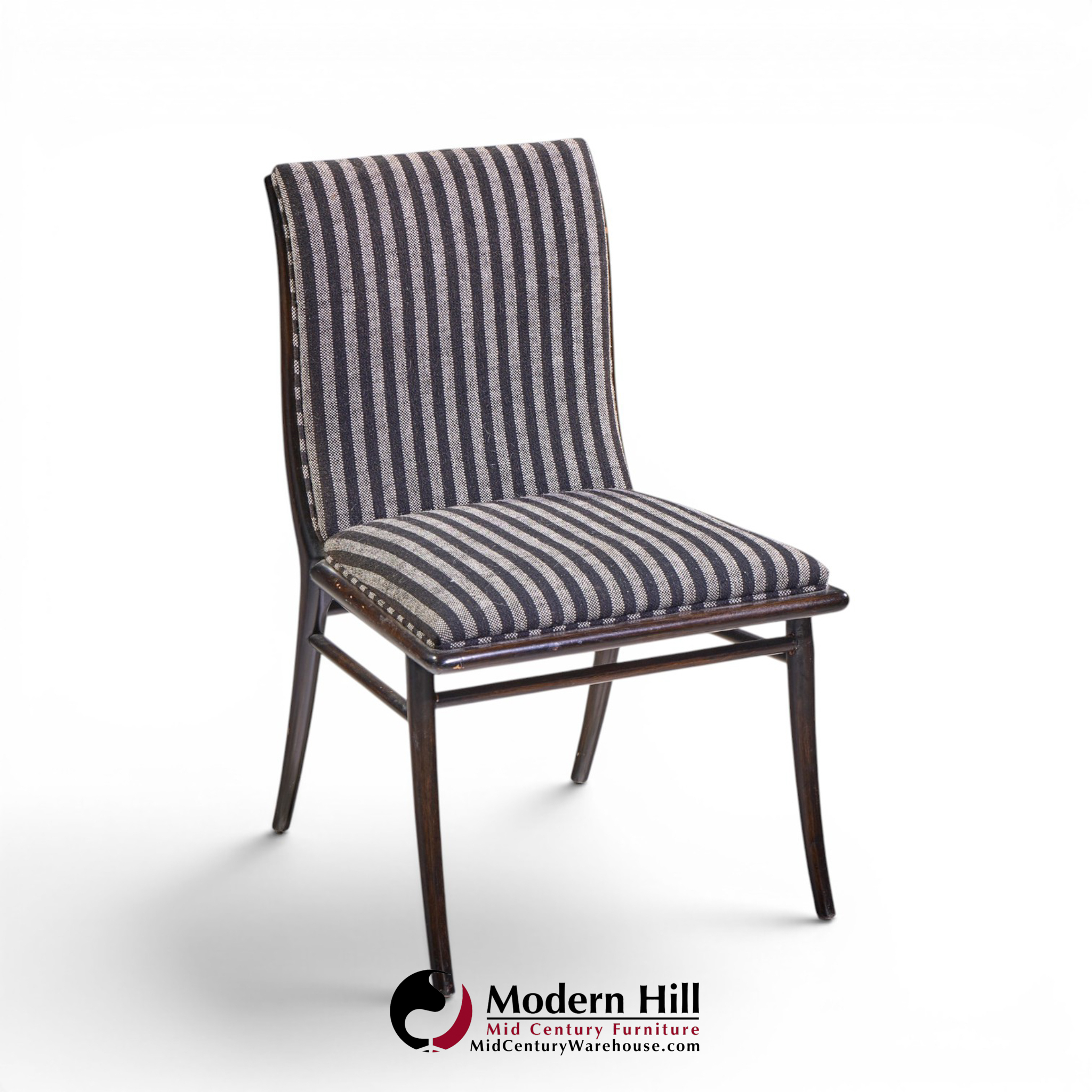 robsjohn gibbings for widdicomb mid century ebonized walnut dining chairs - set of 6