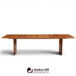 robsjohn gibbings for widdicomb mid century walnut expanding dining table with 2 leaves