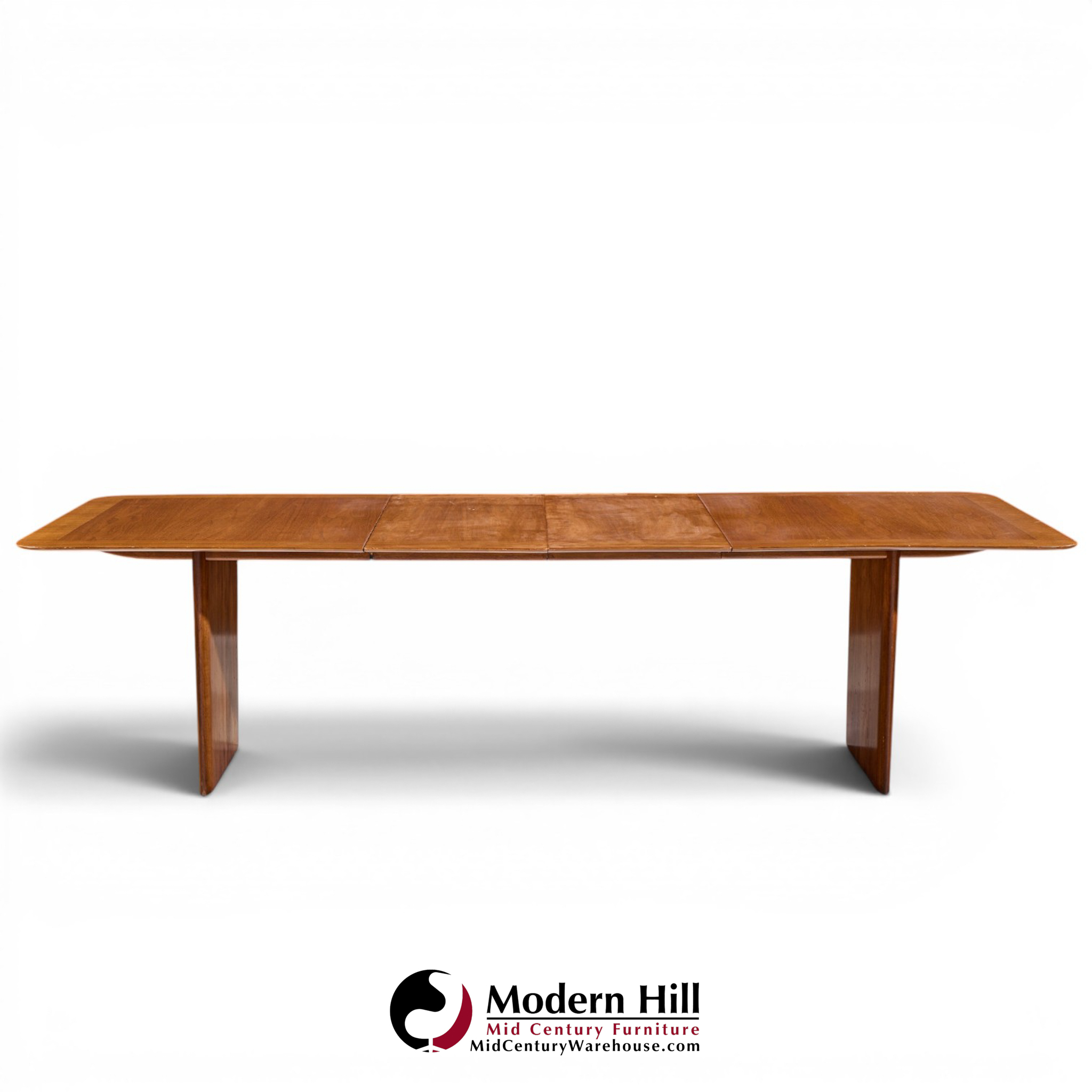 robsjohn gibbings for widdicomb mid century walnut expanding dining table with 2 leaves