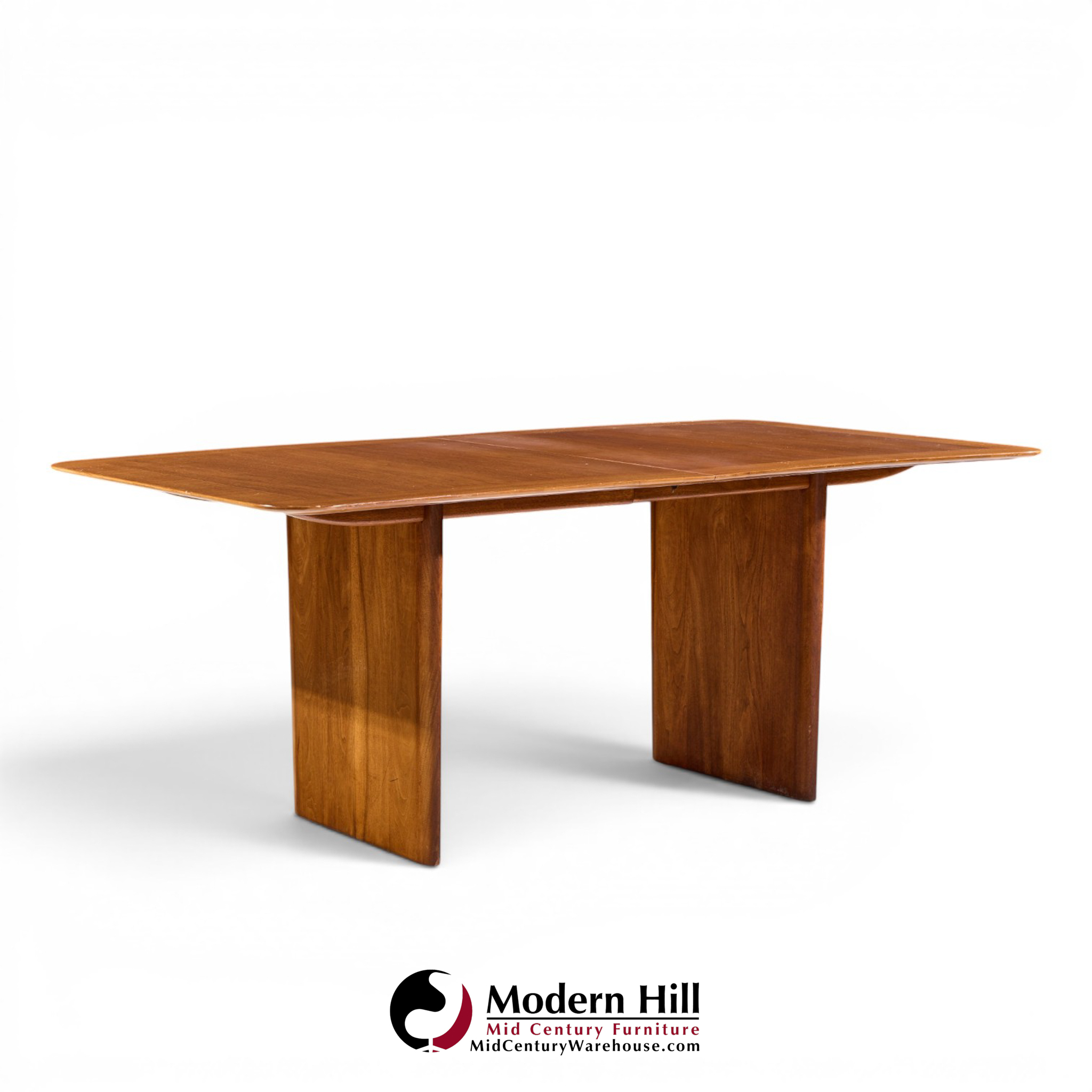 robsjohn gibbings for widdicomb mid century walnut expanding dining table with 2 leaves