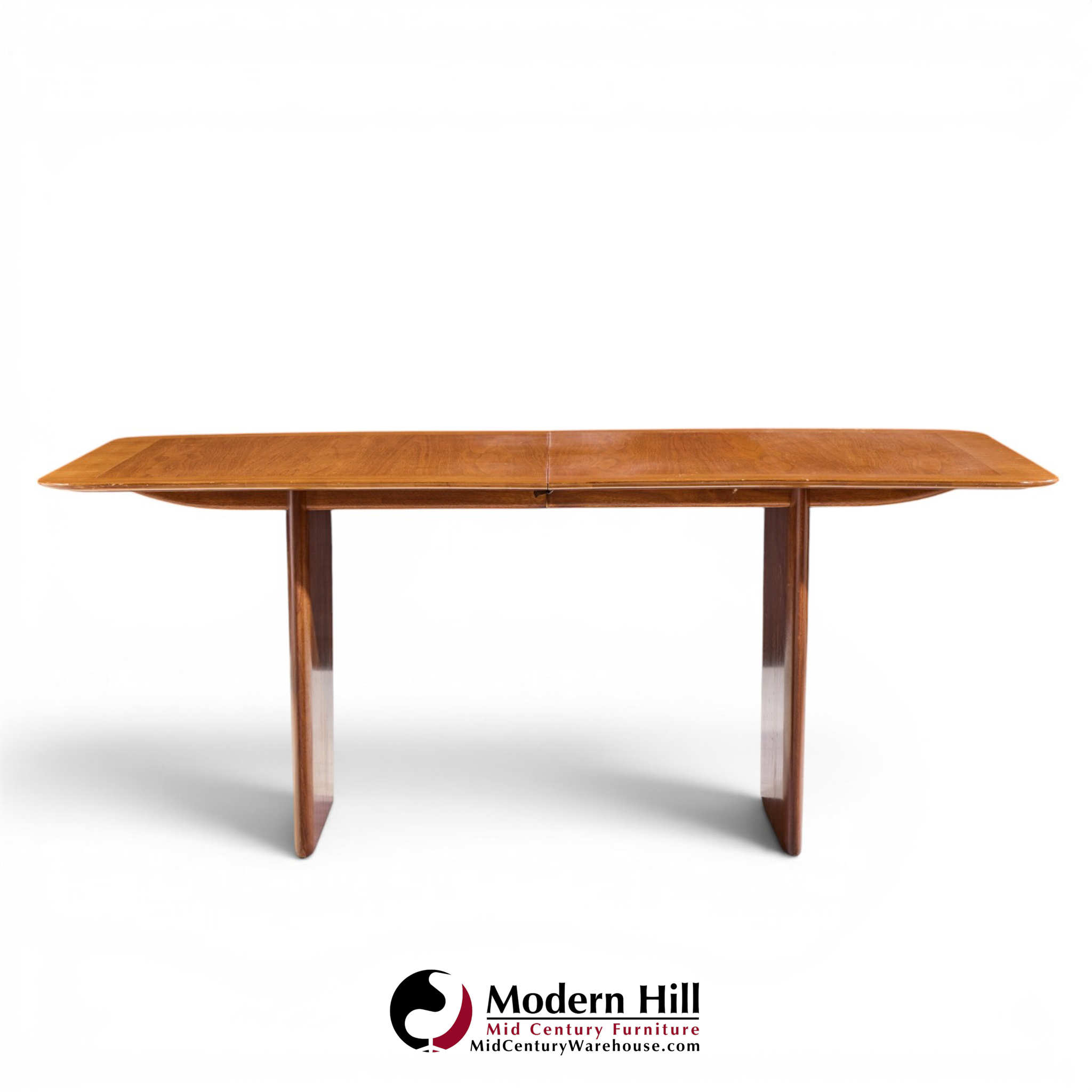 robsjohn gibbings for widdicomb mid century walnut expanding dining table with 2 leaves