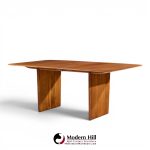 robsjohn gibbings for widdicomb mid century walnut expanding dining table with 2 leaves