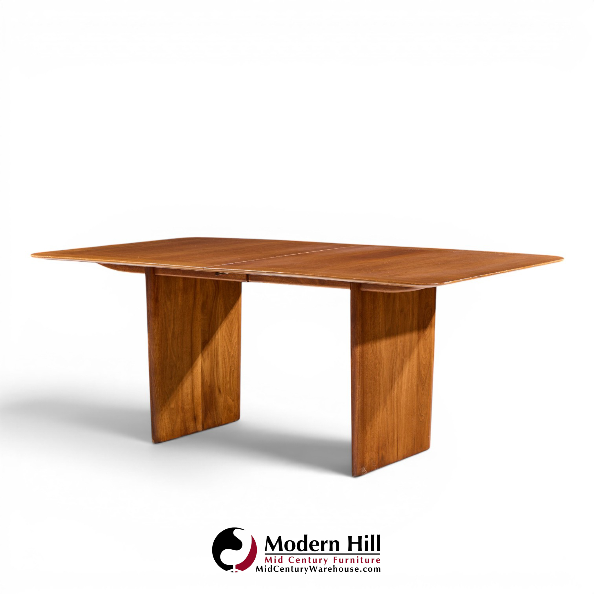 robsjohn gibbings for widdicomb mid century walnut expanding dining table with 2 leaves
